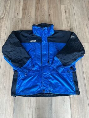 Columbia Blue and Black Ski Jacket with Hood